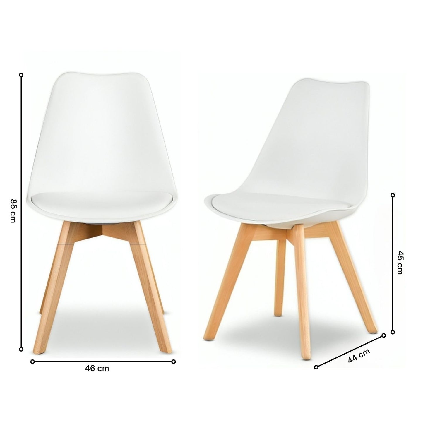 Bayt Eetkamerstoelen - Wit - 4 Stuks