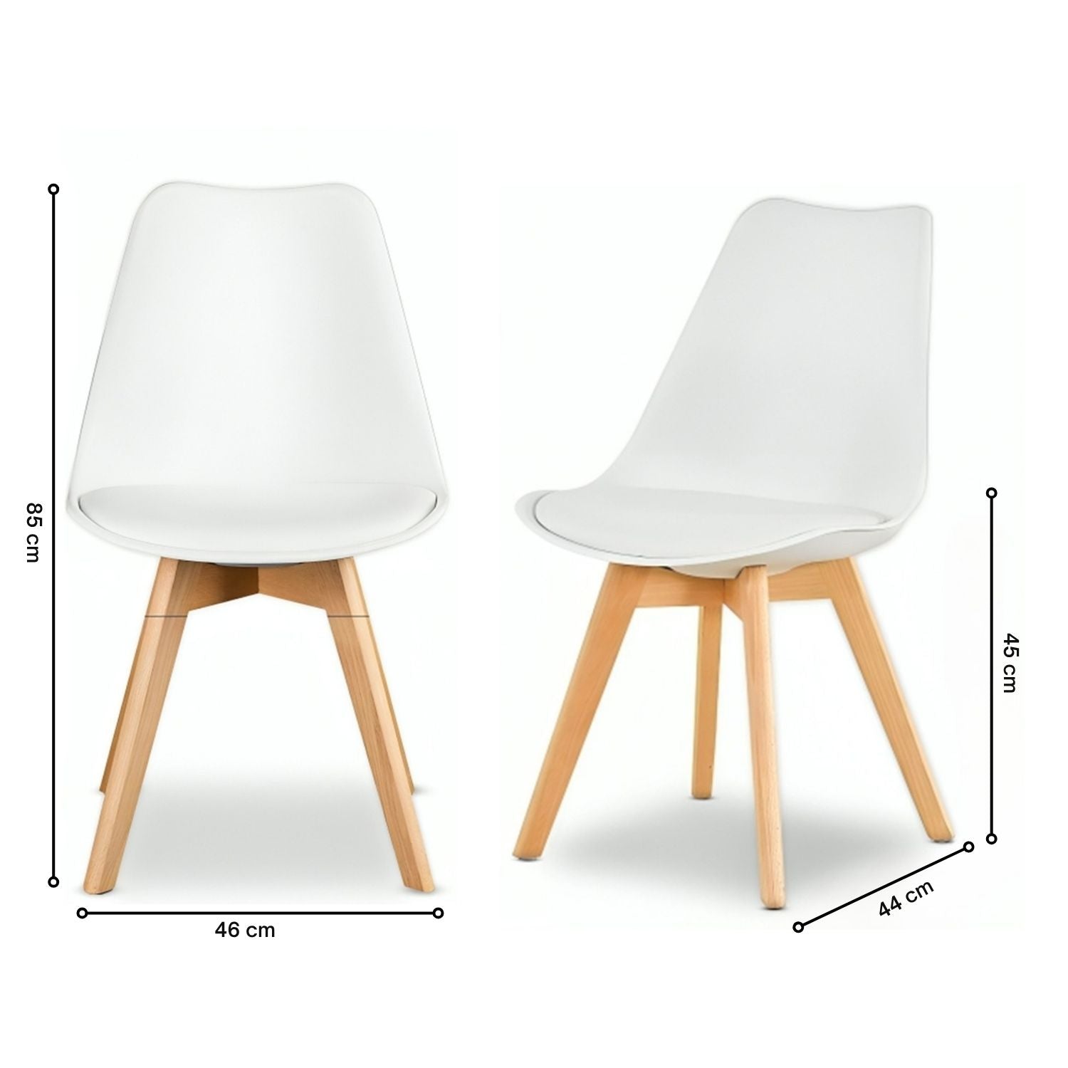 Bayt Eetkamerstoelen - Wit - 4 Stuks - Baytliving