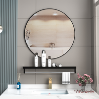 Ronde Badkamerspiegel -zwart Ø 50 CM - Baytliving
