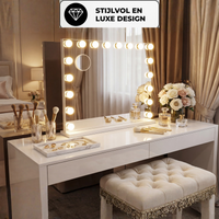 Hollywood Spiegel 80x60 met Verlichting en Bluetooth - Wit - Baytliving