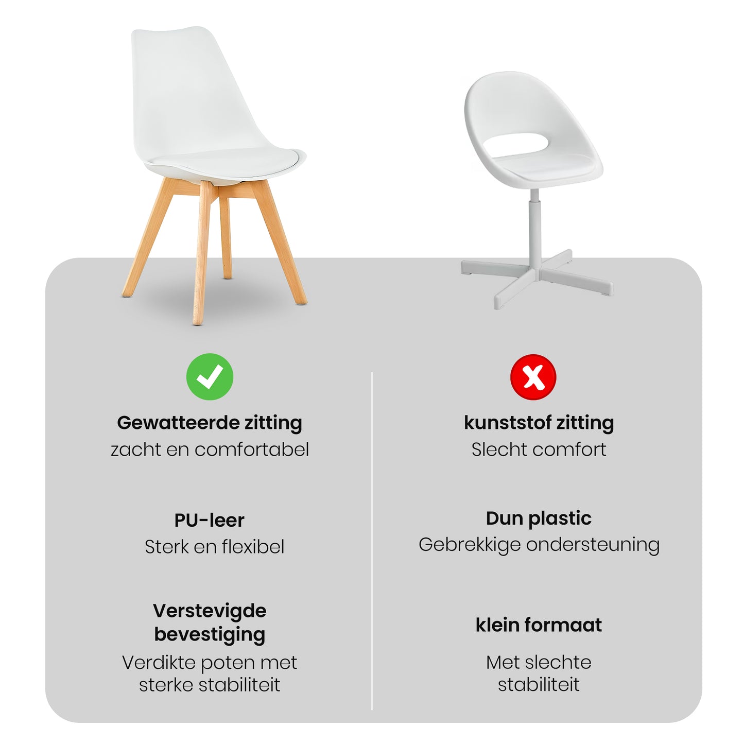 Bayt Eetkamerstoelen - Wit - 4 Stuks
