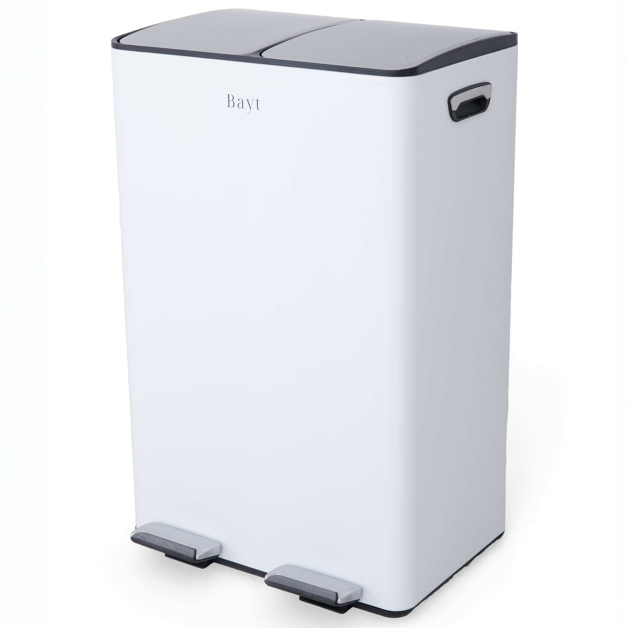 Bayt Prullenbak 60 liter - 2x30L Pedaalprullenbak - Wit - Outlet - Baytliving