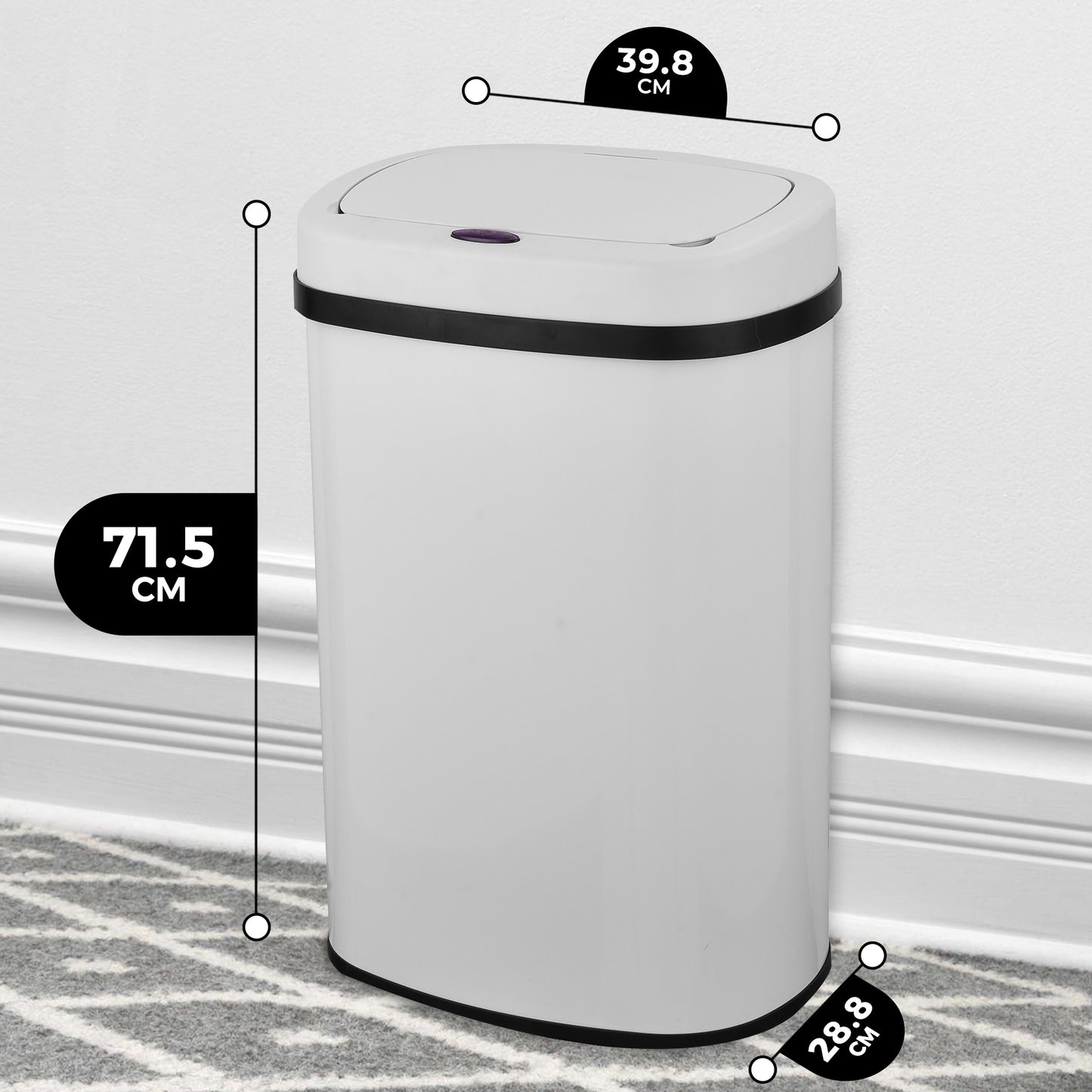 Bayt Prullenbak 60 liter - Sensor Prullenbak - Wit
