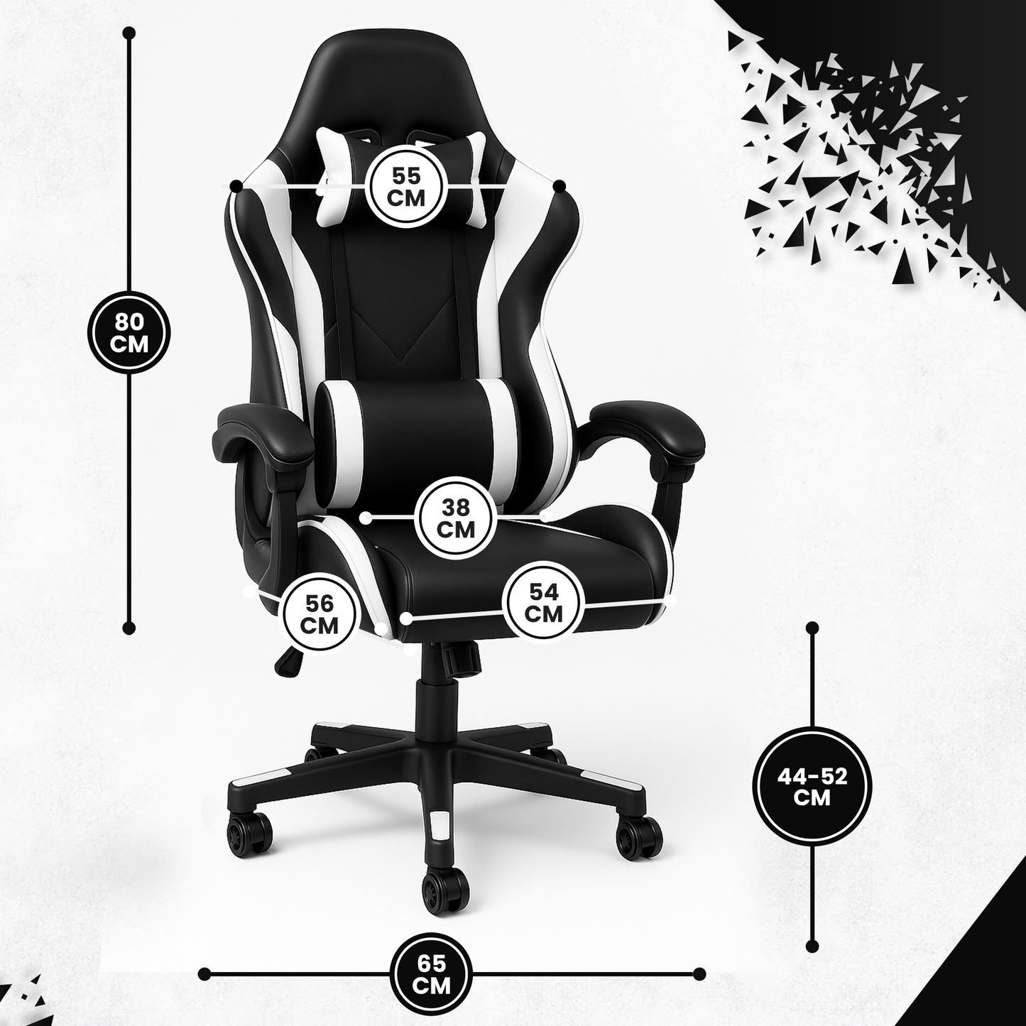 Bayt Gaming Stoel - Wit/Zwart