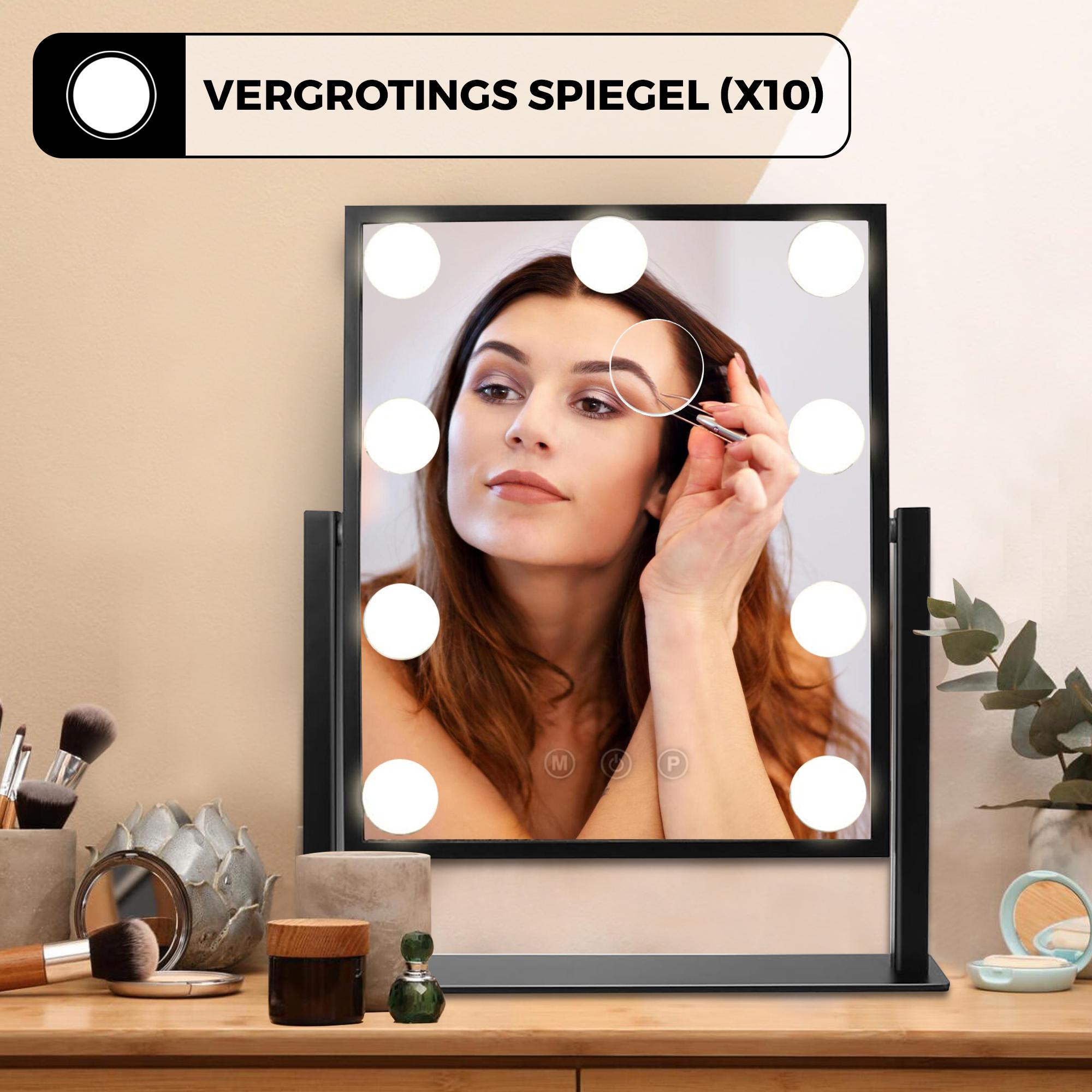 Hollywood Spiegel –36x30Cm -Zwart - Baytliving