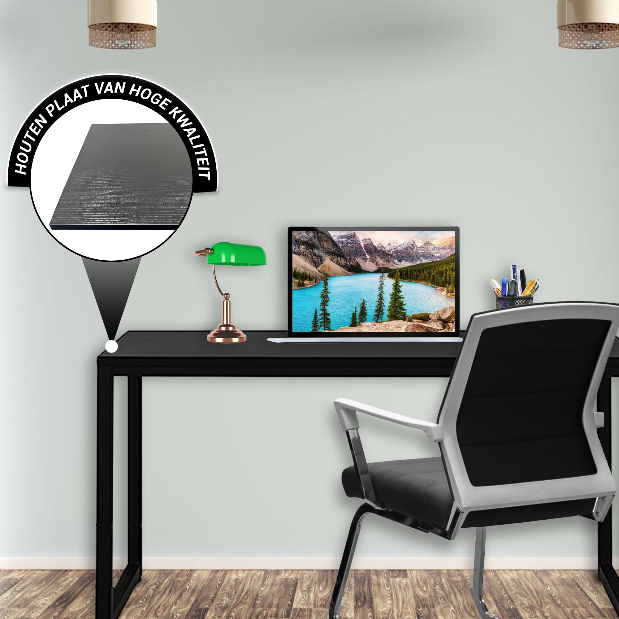 Bayt Bureau - 120x50x76 cm - Zwart - Baytliving