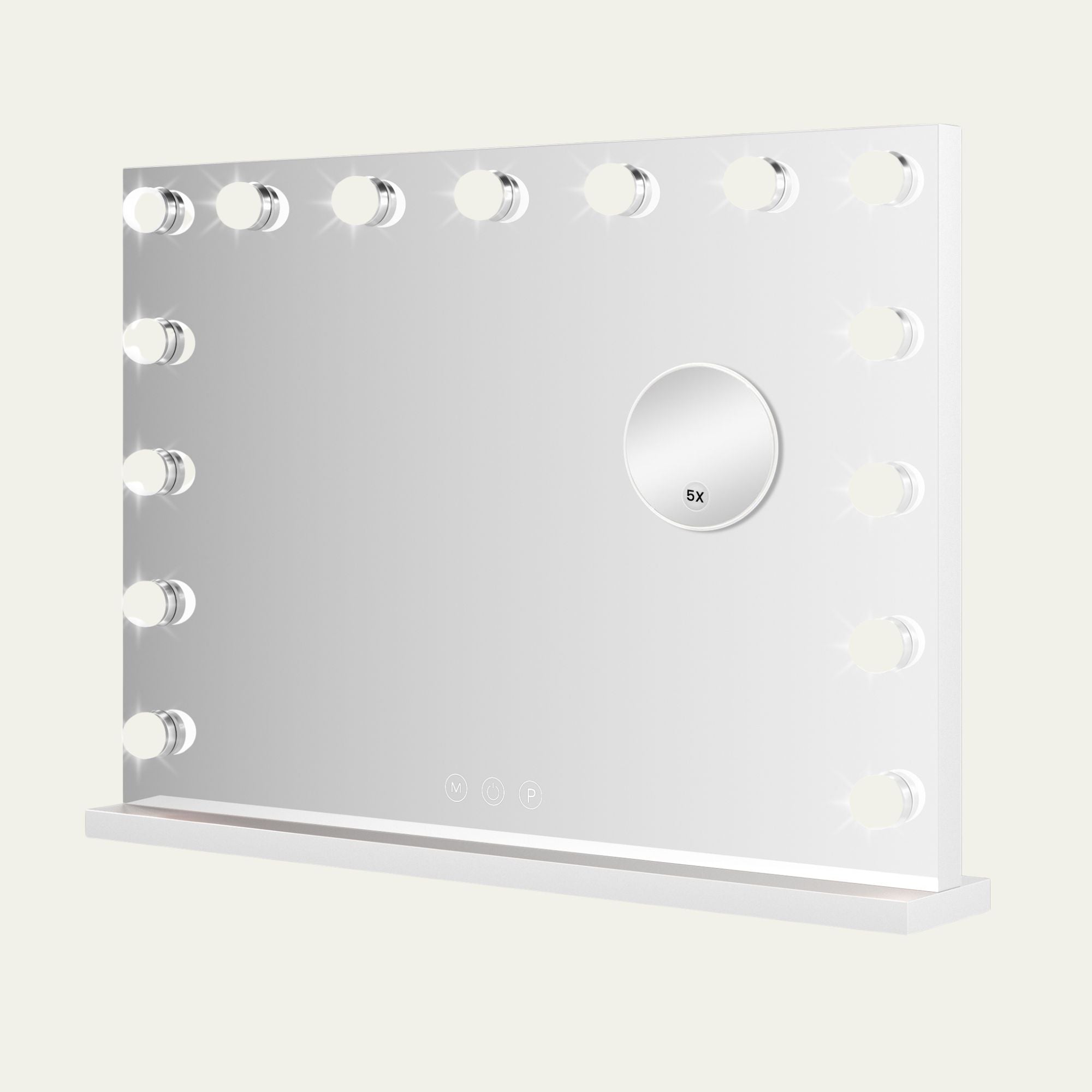 Hollywood Spiegel 58x46cm met 5x Vergroting - Wit - Baytliving