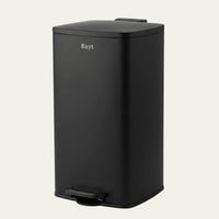 Prullenbak 60 Liter met Pedaalbediening - Vierkant - Zwart - Baytliving