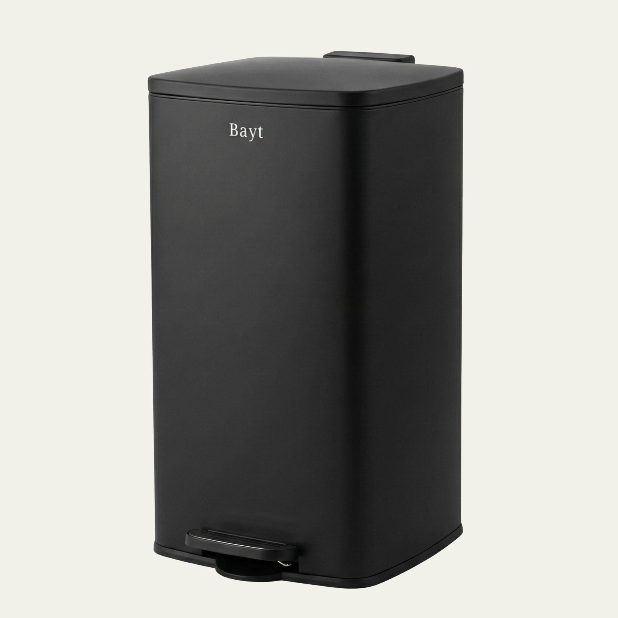 Prullenbak 60 Liter met Pedaalbediening - Vierkant - Zwart - Baytliving
