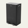Prullenbak 2x30 Liter met Pedaalbediening - Zwart/Zilver