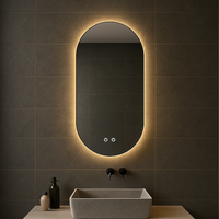 Bayt Badkamerspiegel met LED - Ovaal 50x90 cm - 2 Lichtstanden - Baytliving