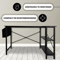 Bayt Hoekbureau – Zwart – 120 x 70 x 73 cm - Baytliving