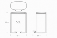 Bayt Prullenbak 50 Liter – Pedaalprullenbak - Zwart - Outlet - Baytliving