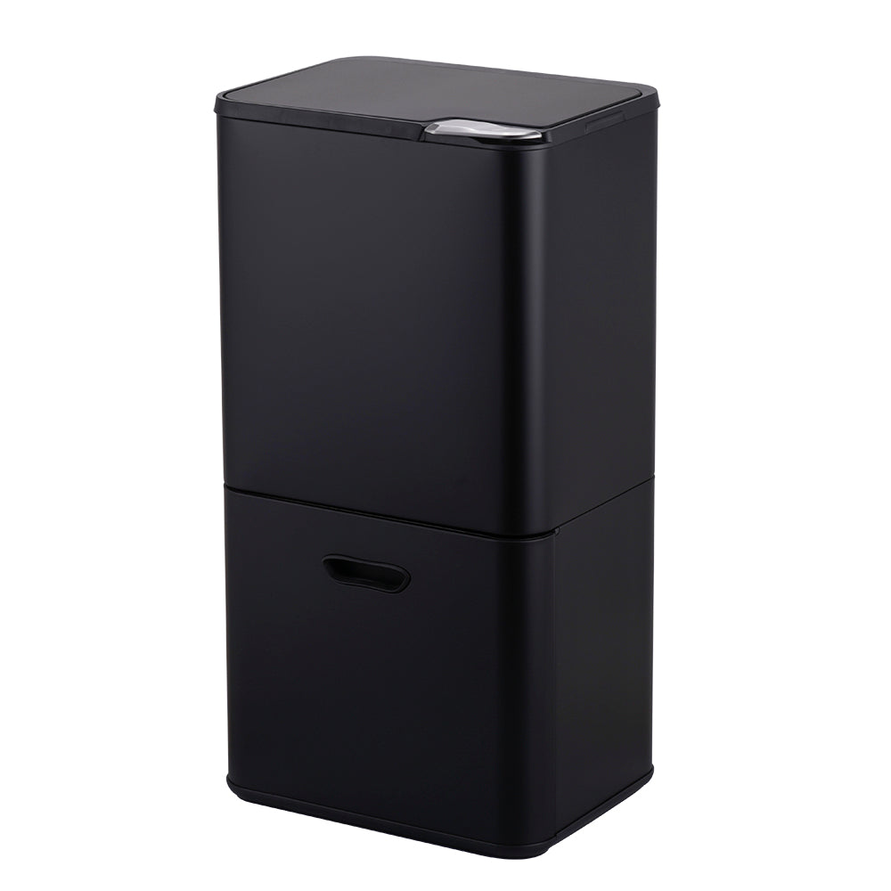 Bayt Prullenbak 60 liter - 2 compartimenten - Zwart - Baytliving