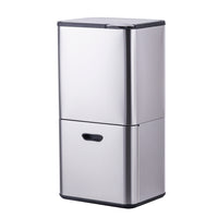 Bayt Prullenbak 60 liter - 2 compartimenten - Zilver - Baytliving