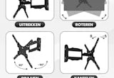 Bayt TV Beugel - TV Muurbeugel - Draaibaar - Kantelbaar - 32 Inch tot 55 inch - Tot 30 kg - Zwart - Baytliving