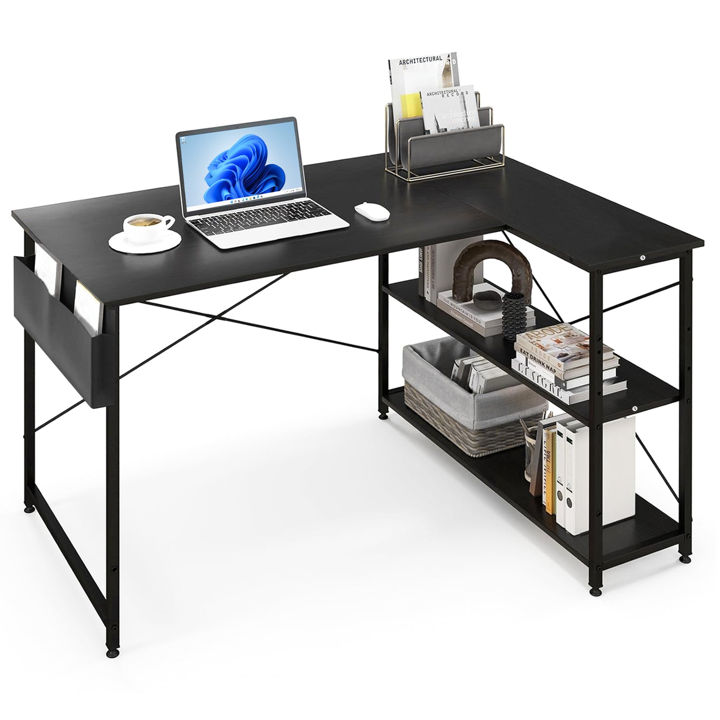 Bayt Hoekbureau – Zwart – 120 x 70 x 73 cm - Baytliving