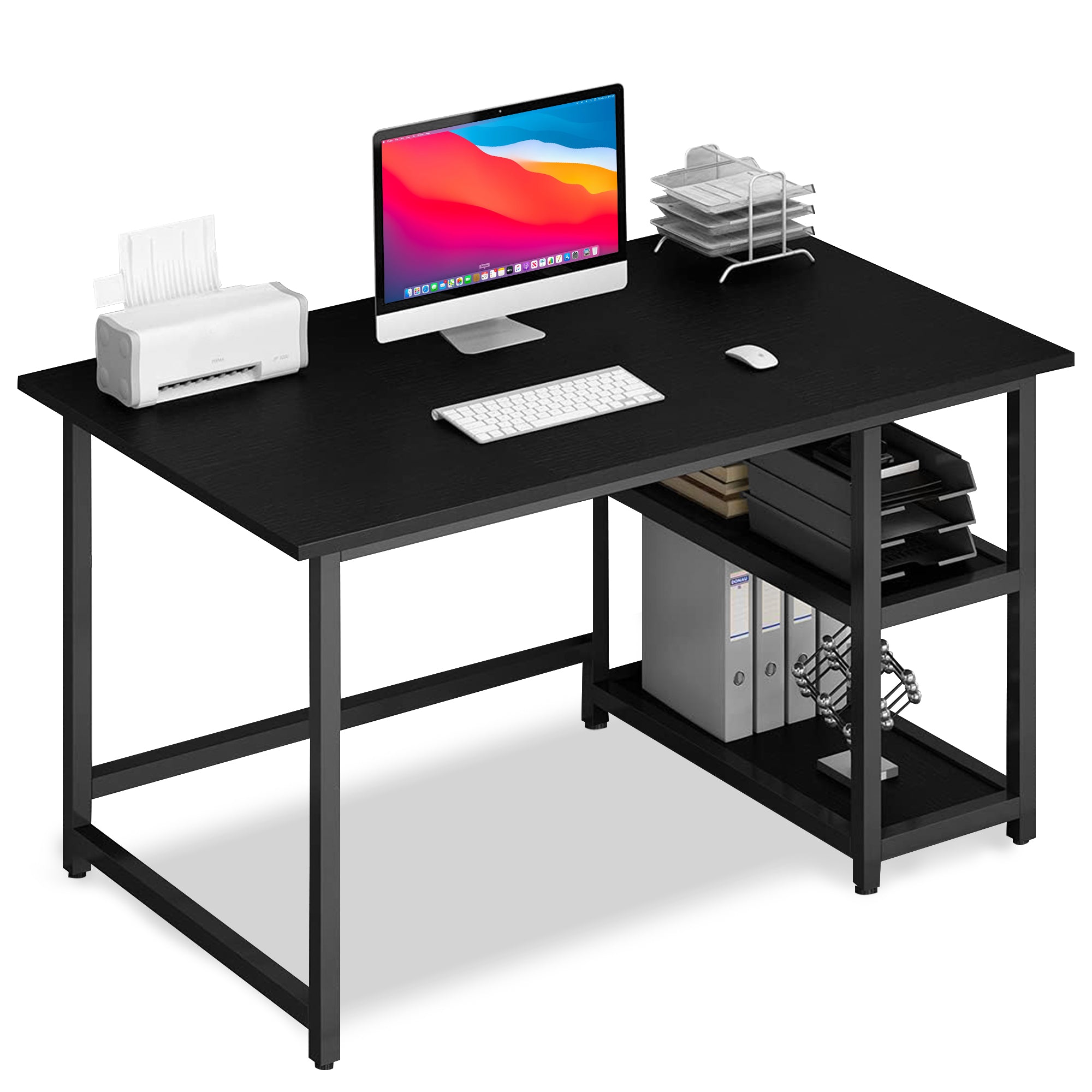Bayt Bureau met Plankjes - 110x50x75 cm - Zwart - Baytliving