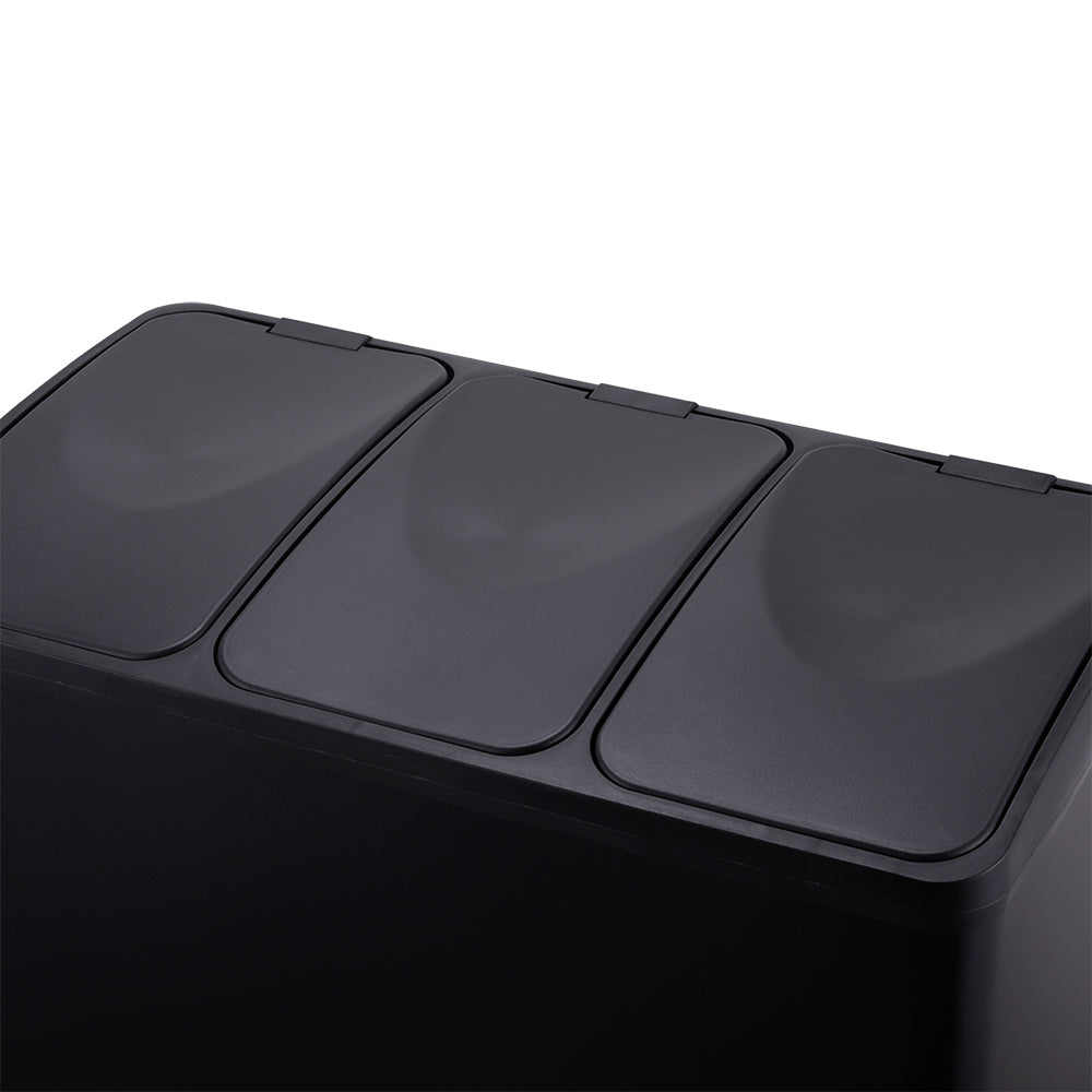 Bayt Prullenbak 45 liter - 3x15L Pedaalprullenbak - Zwart - Baytliving