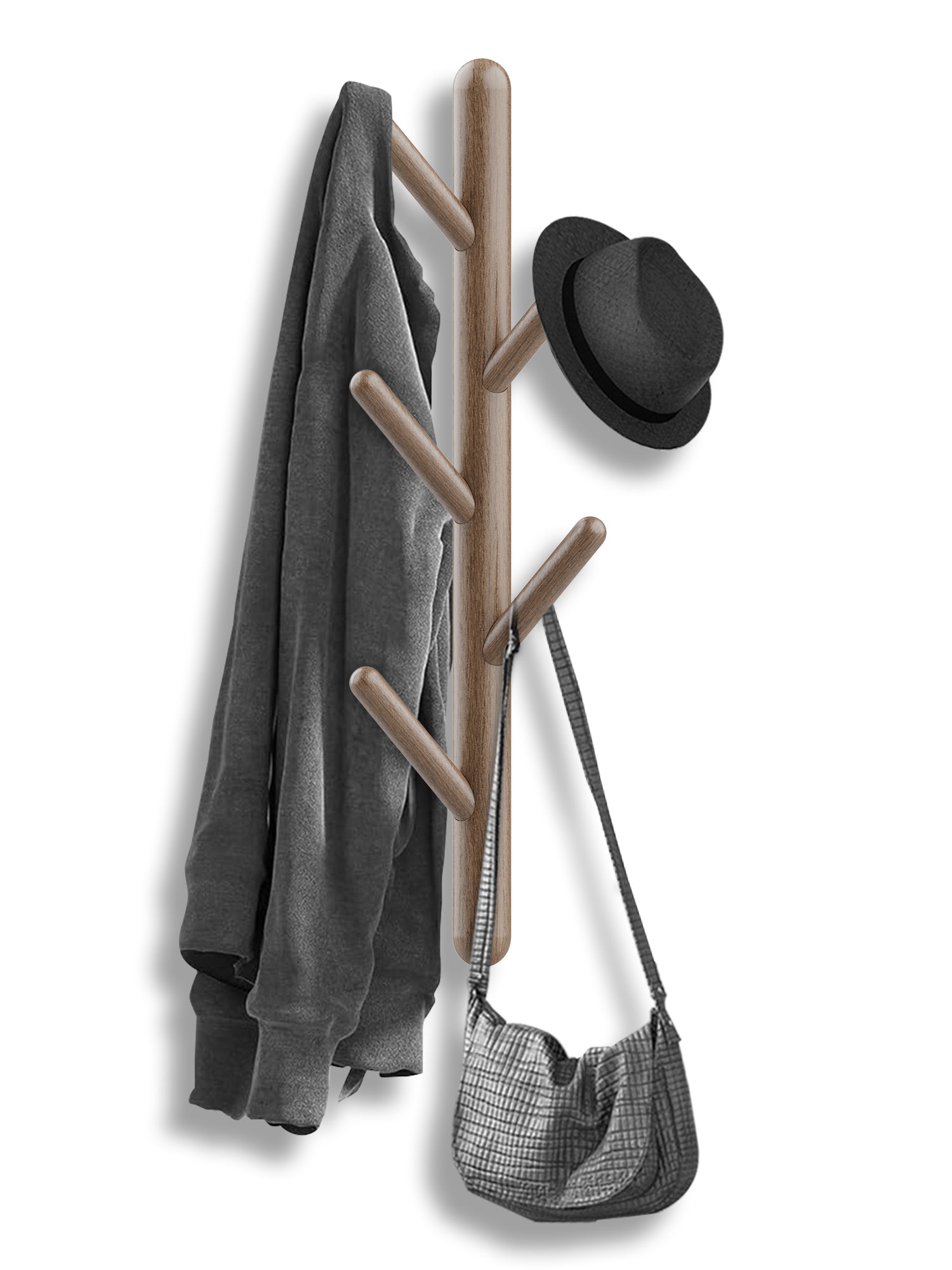 Bayt Wandkapstok - 5 Haken - Bruin - Baytliving
