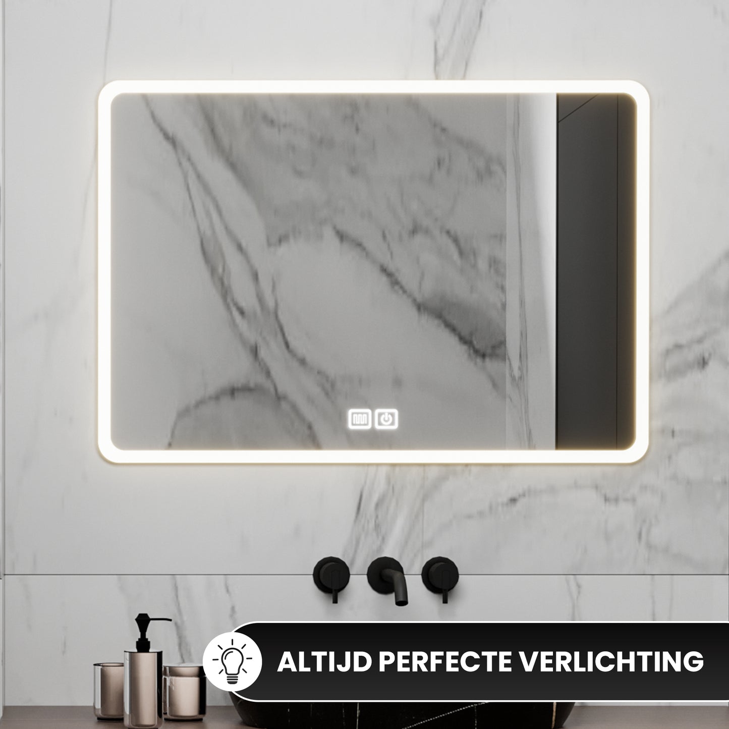 Bayt Badkamerspiegel met LED - 75x52 cm - 3 Lichtstanden