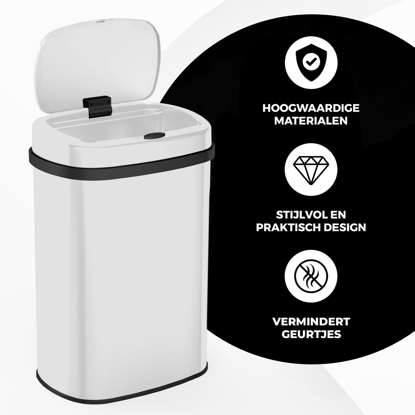 Bayt prullenbak 60 liter wit - Baytliving