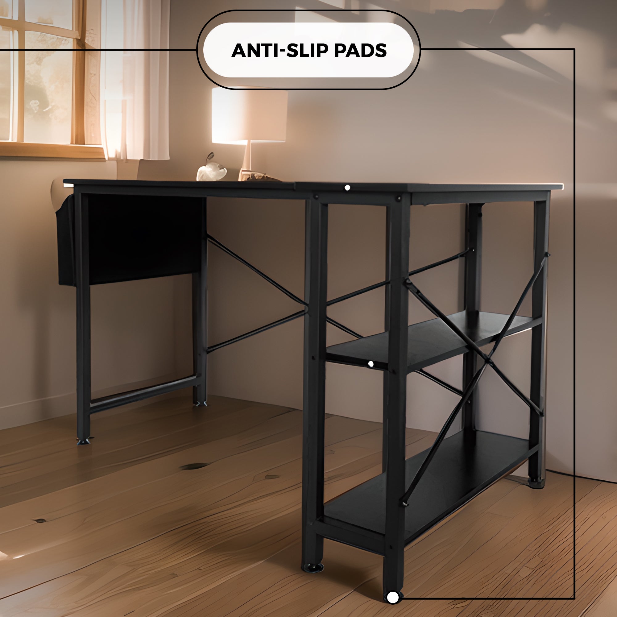 Bayt Hoekbureau – Zwart – 120 x 70 x 73 cm - Baytliving
