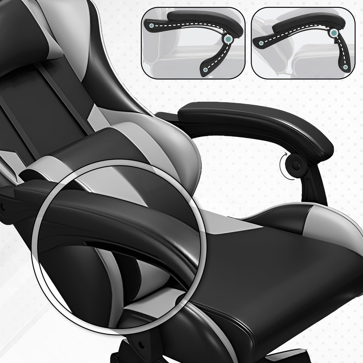 Bayt Gaming Stoel – Grijs/Zwart - Baytliving