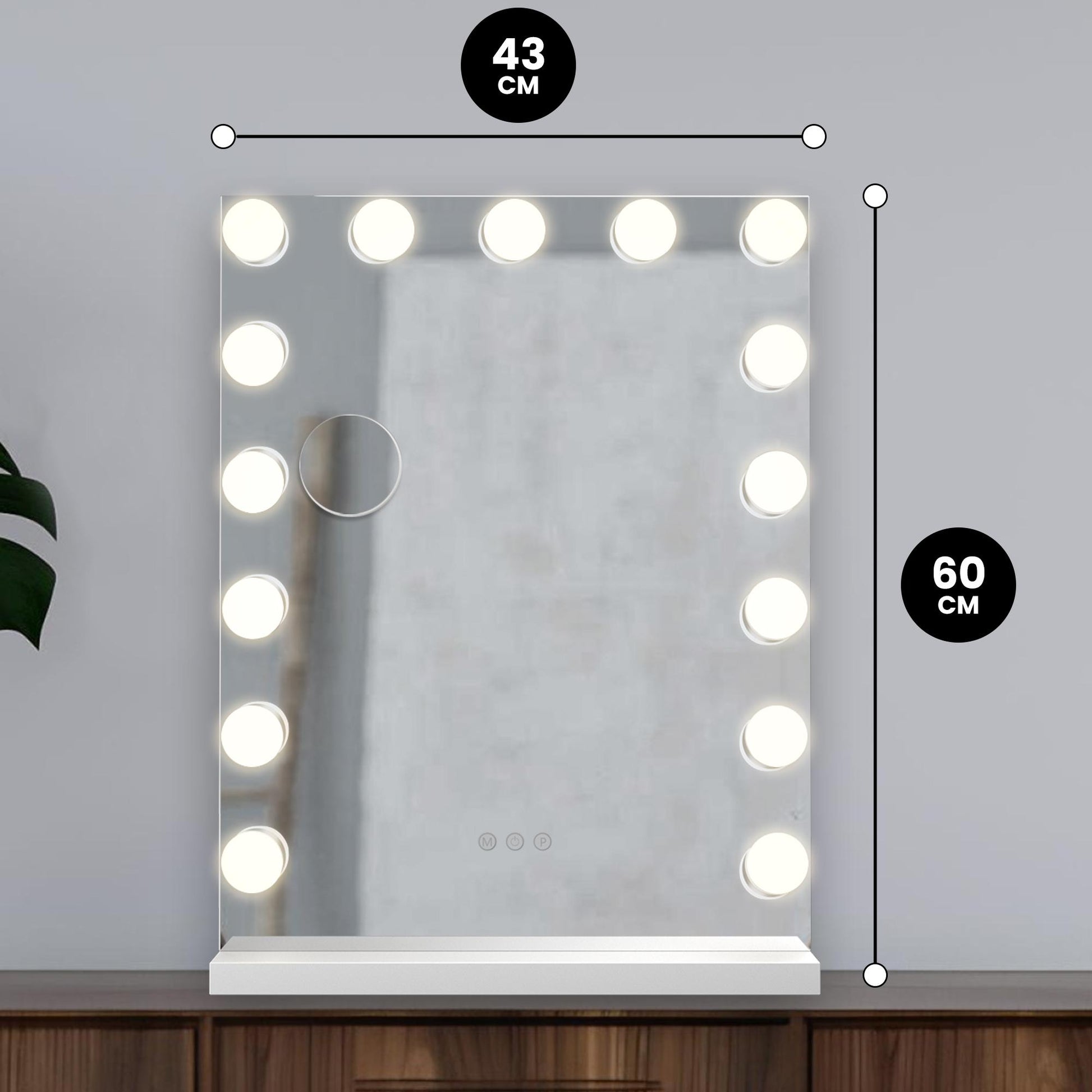 Hollywood Spiegel – 60×43Cm - Wit - Baytliving