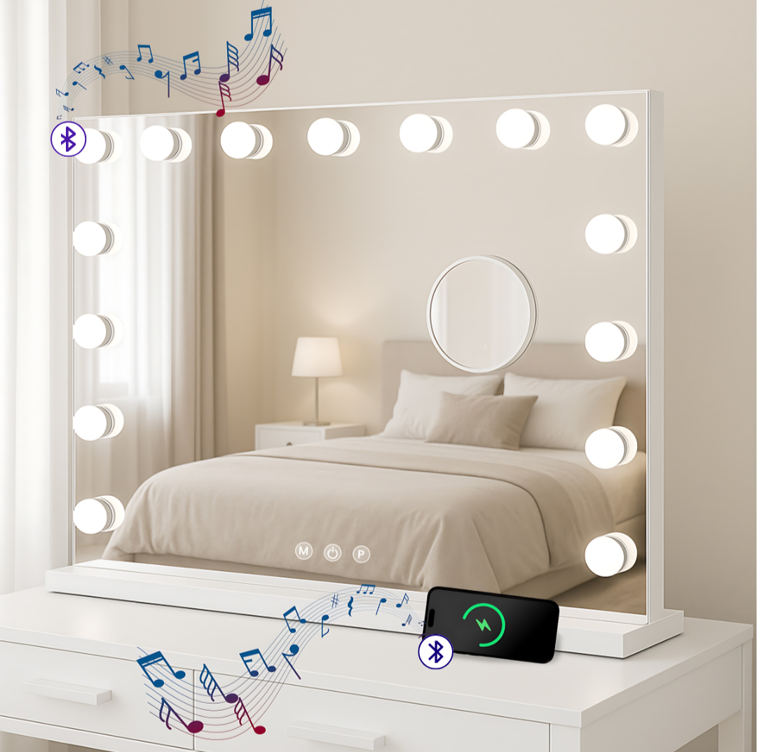 Bayt Hollywood Spiegel 80x60 - Met Verlichting en Bluetooth - Baytliving