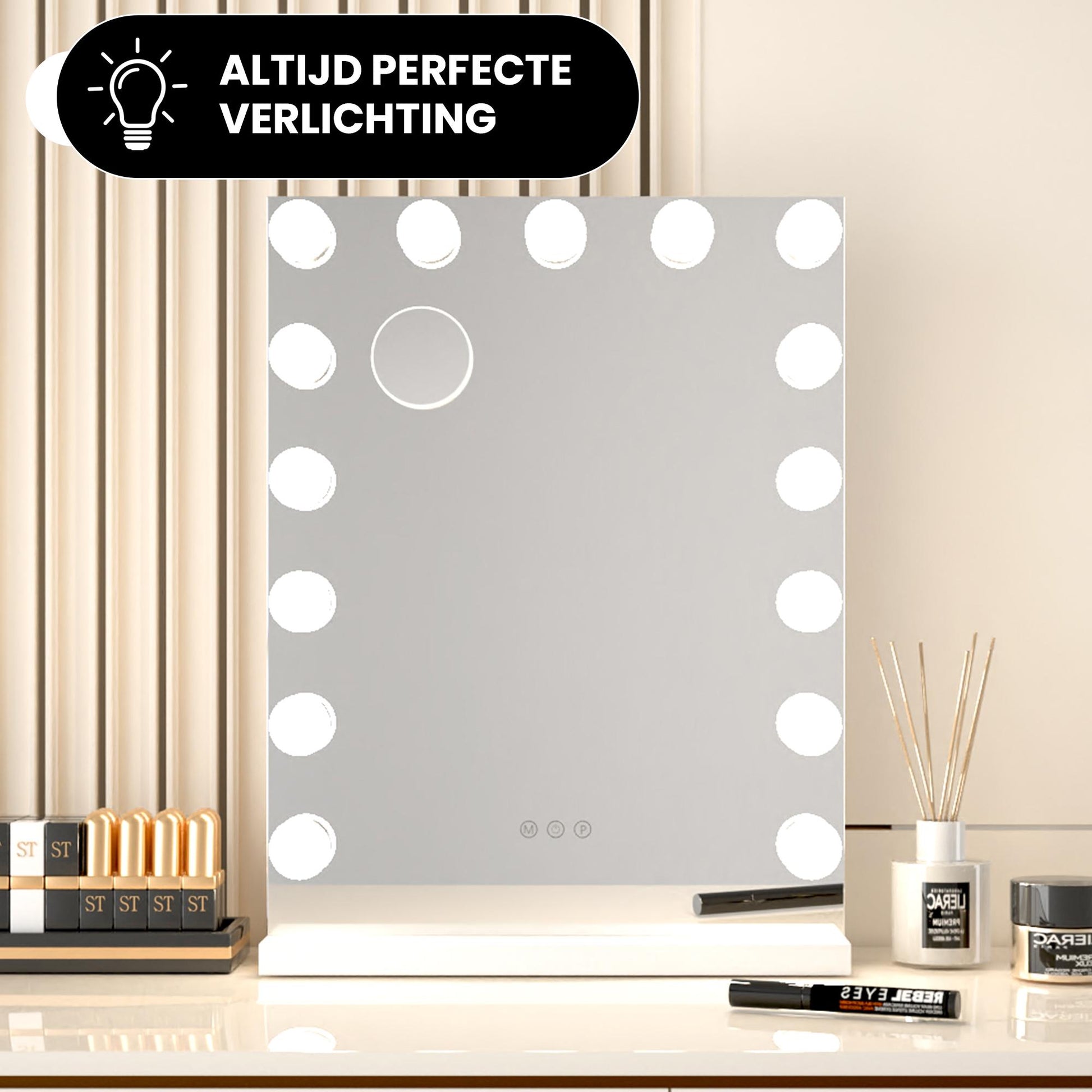 Hollywood Spiegel – 60×43Cm - Wit - Baytliving