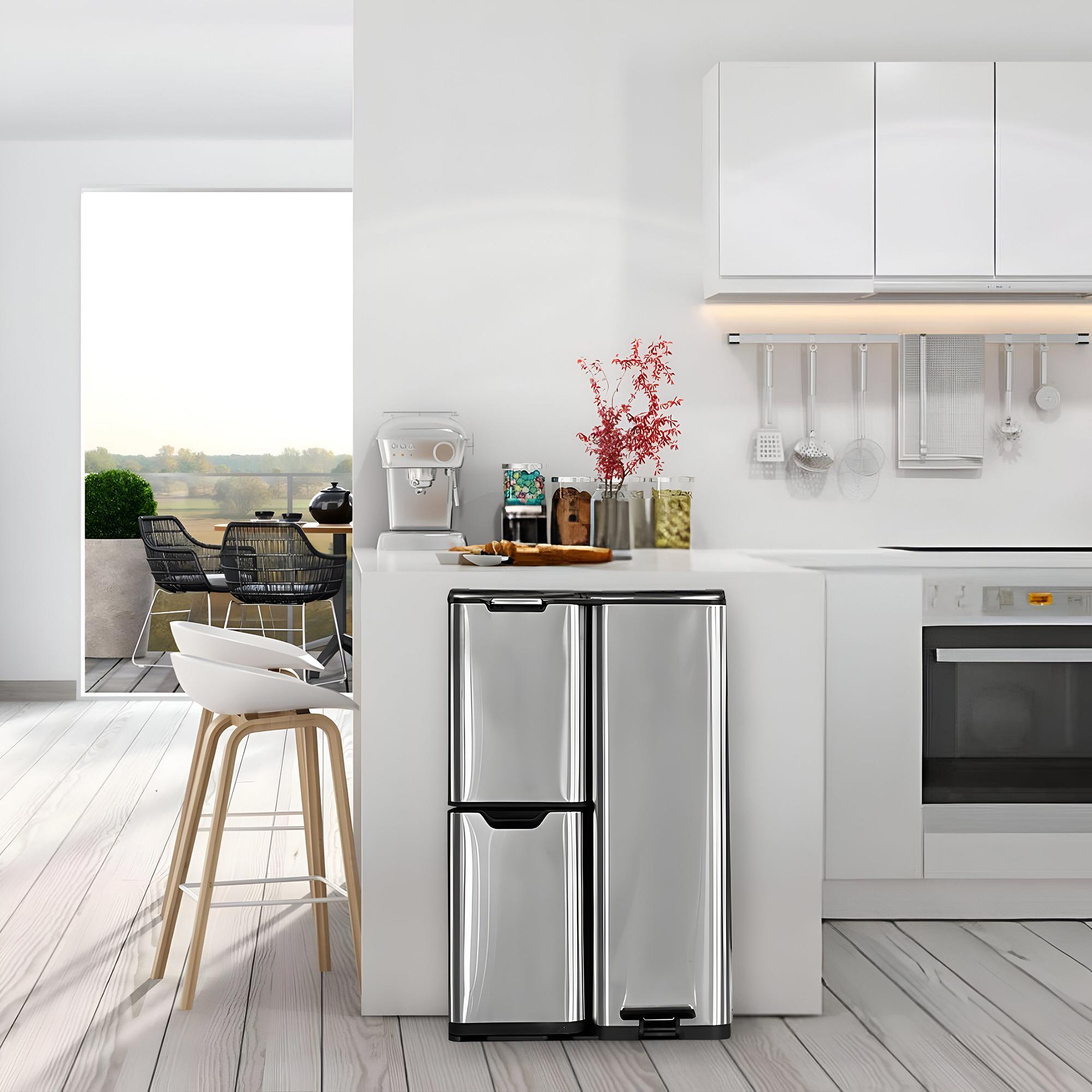 Bayt Prullenbak 60 Liter zilver - Baytliving