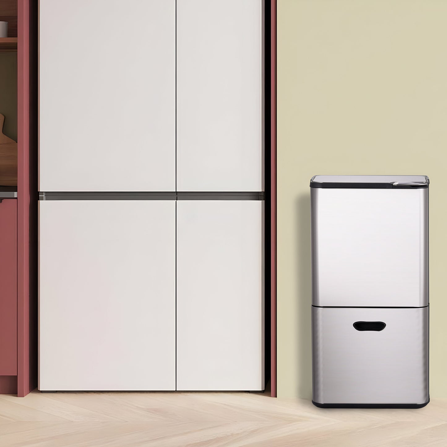 Bayt Prullenbak 60 liter - 2 compartimenten - Zilver - Outlet