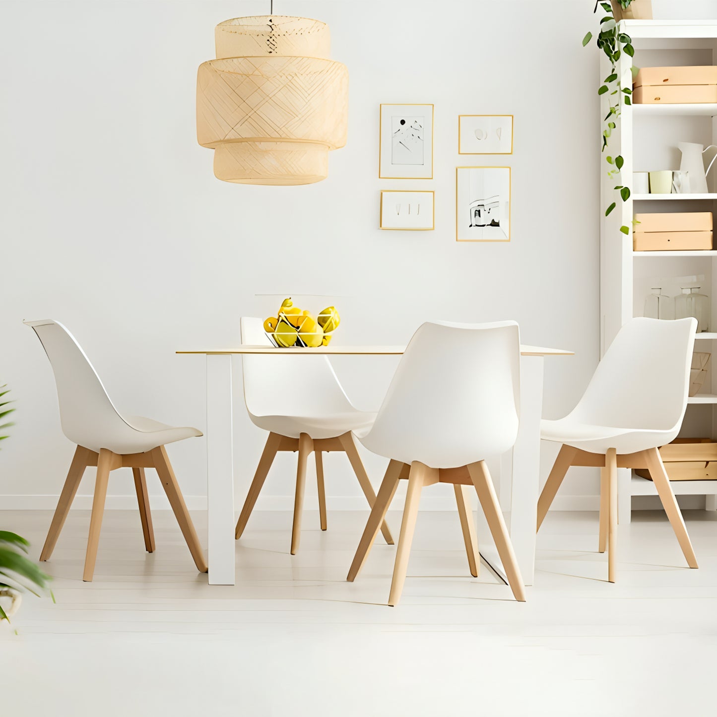 Bayt Eetkamerstoelen - Wit - 4 Stuks