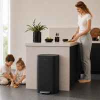 Prullenbak 50 Liter met Pedaalbediening - Zwart - Baytliving