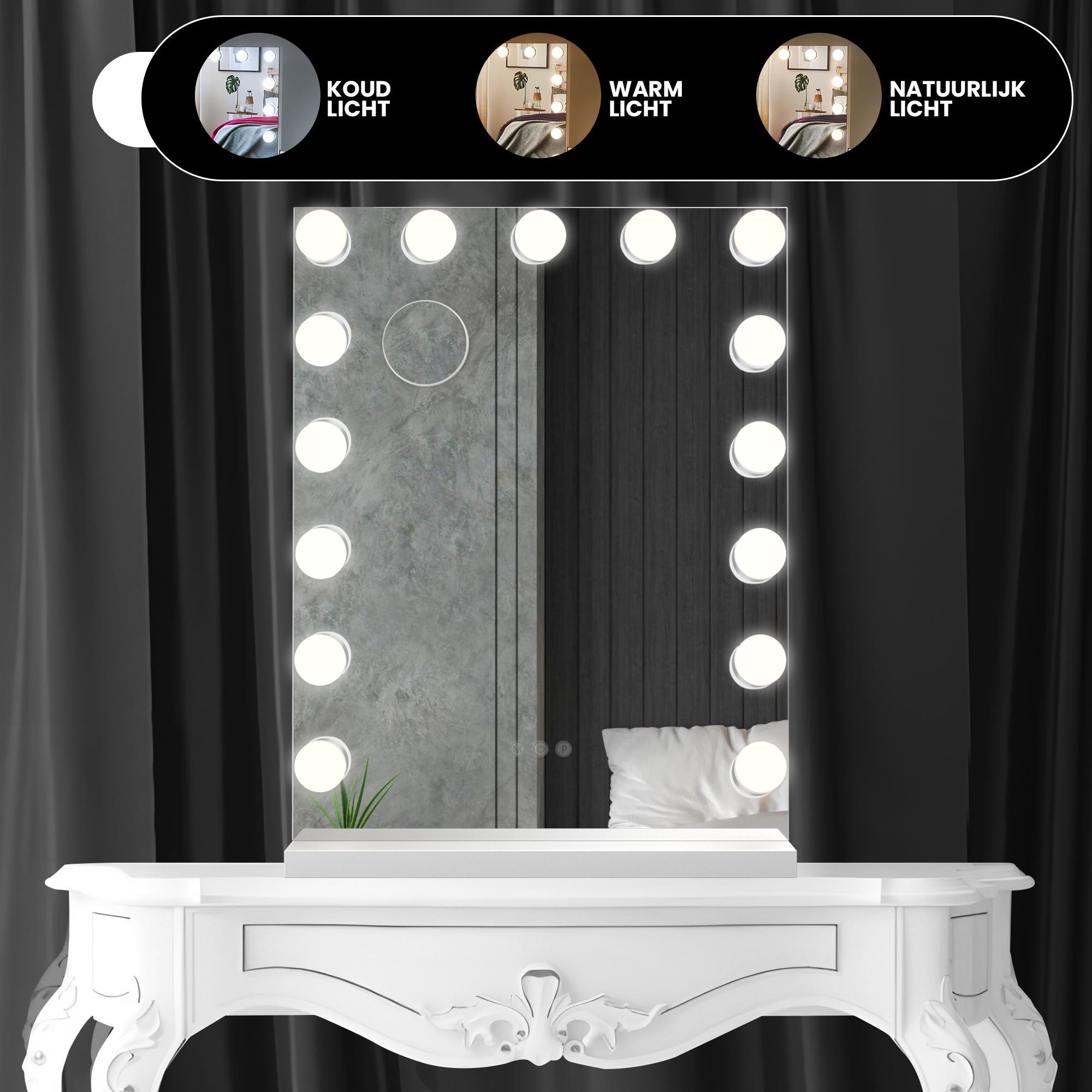 Hollywood Spiegel – 60×43Cm - Wit - Baytliving