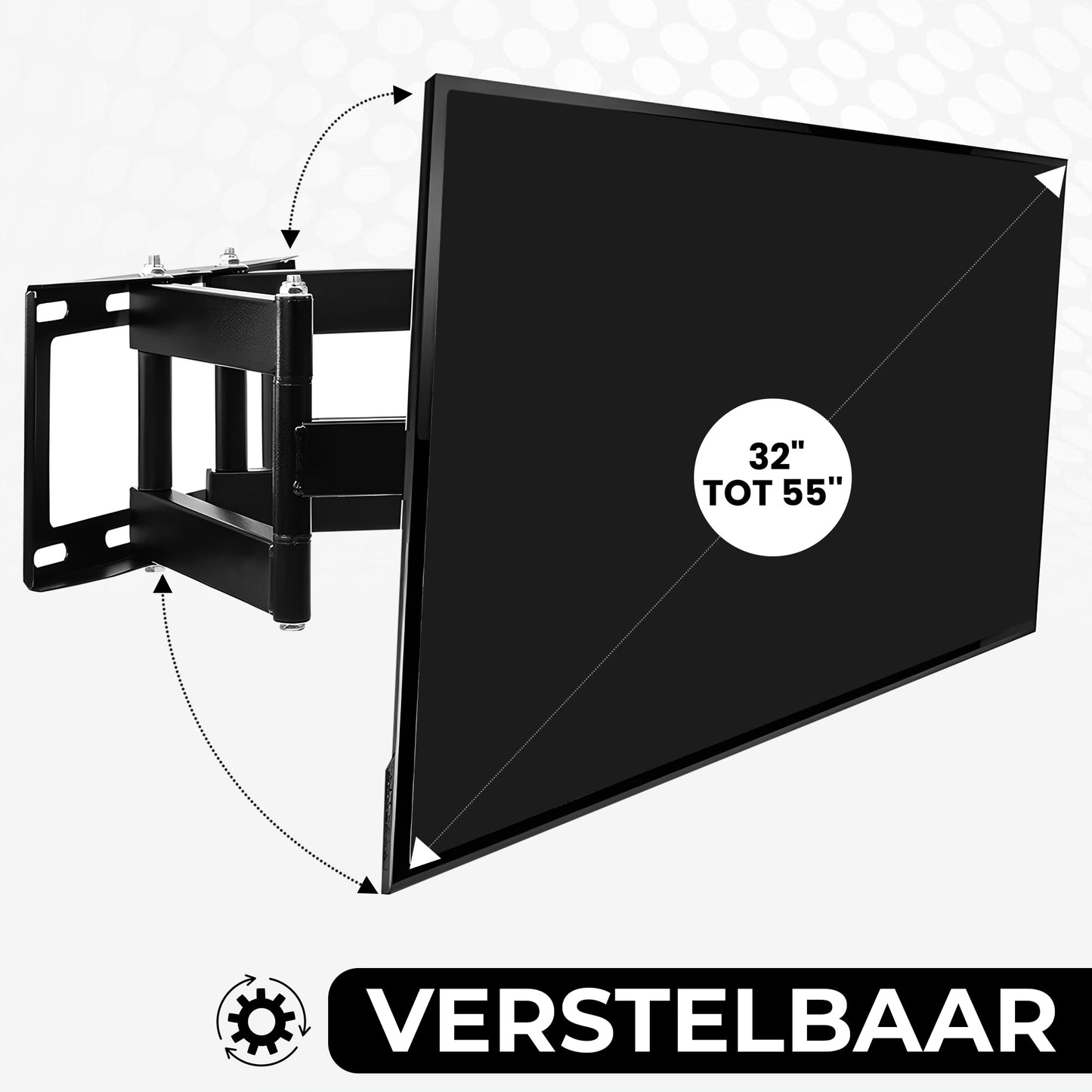 Bayt TV Beugel - TV Muurbeugel - Draaibaar - Kantelbaar - 32 Inch tot 55 inch - Tot 40 kg - Zwart - Baytliving