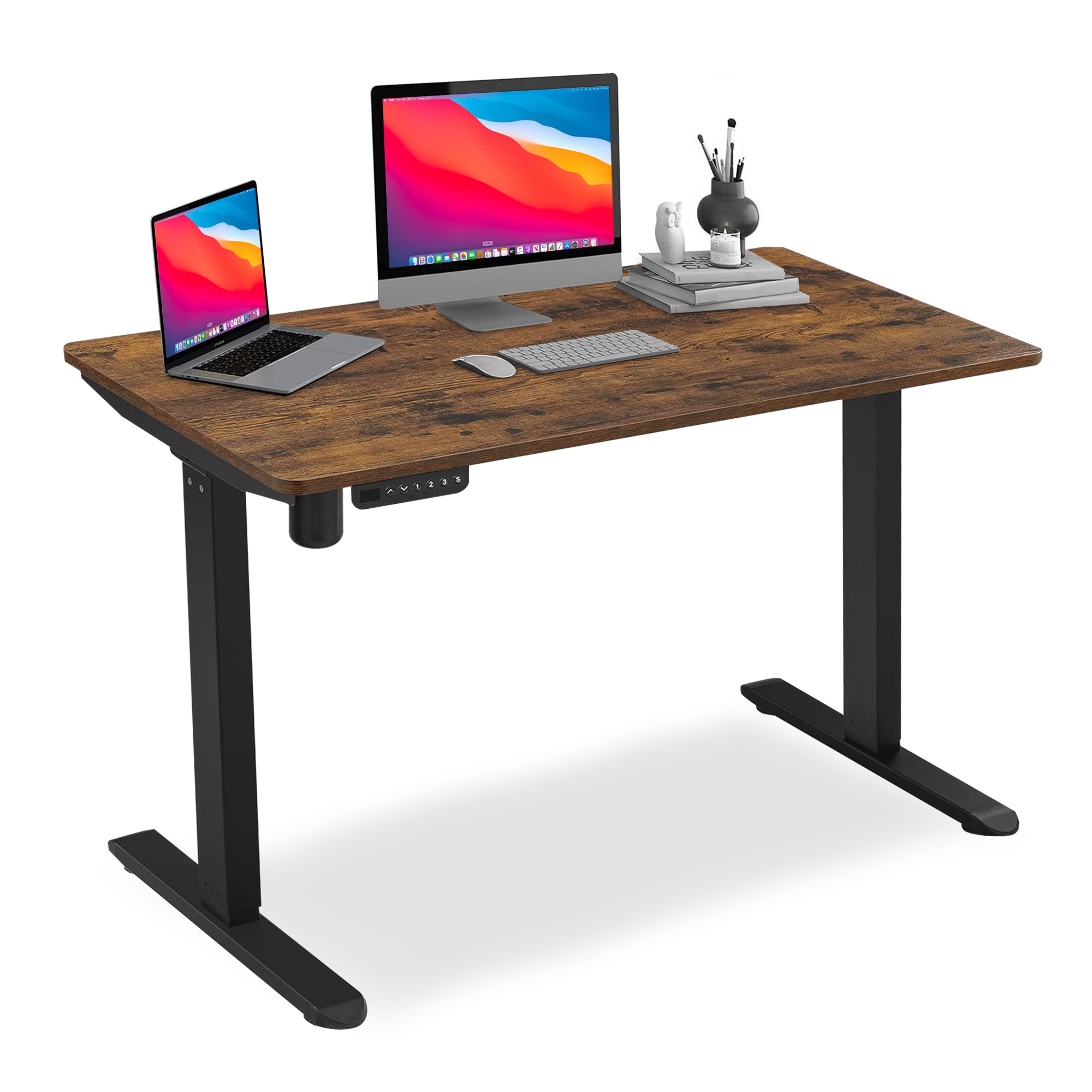 Bayt Zit-Sta Bureau – In Hoogte Verstelbaar – Bruin - Outlet - Baytliving