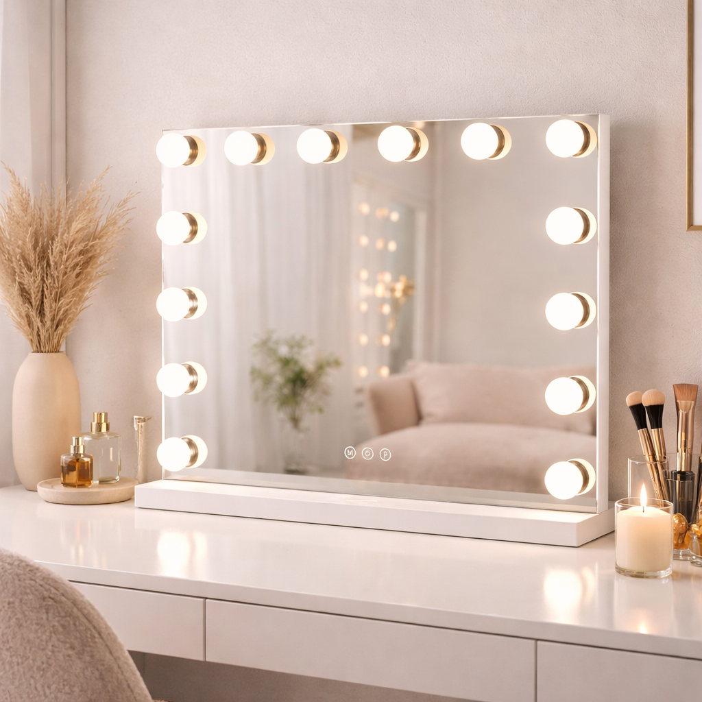 Hollywood Spiegel - 50x40cm - Wit - Baytliving