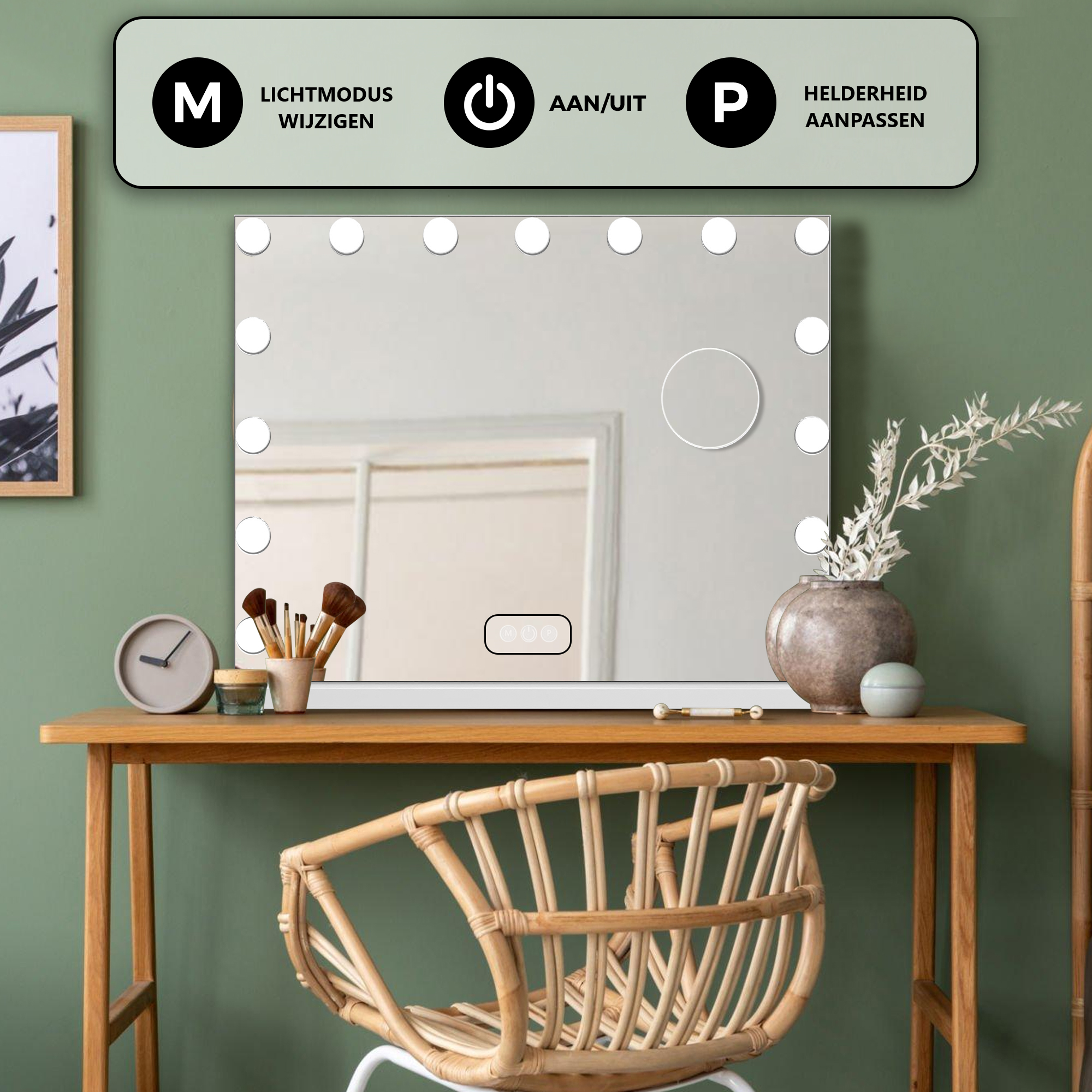 Hollywood Spiegel - 58x46cm - 5x Vergroting - Baytliving