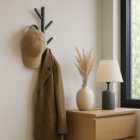 Bayt Wandkapstok - 5 Haken - zwart - Baytliving