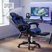 Gamestoel met Voetensteun - Verstelbaar - Marineblauw - Baytliving