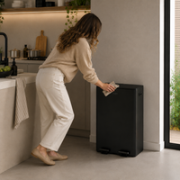 Bayt Prullenbak 60 liter - 2x30L Pedaalprullenbak - Zwart - Baytliving