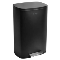 Bayt Prullenbak 50 Liter – Pedaalprullenbak - Zwart - Baytliving