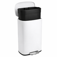 Bayt Prullenbak 50 Liter - Pedaalprullenbak - Wit - Baytliving