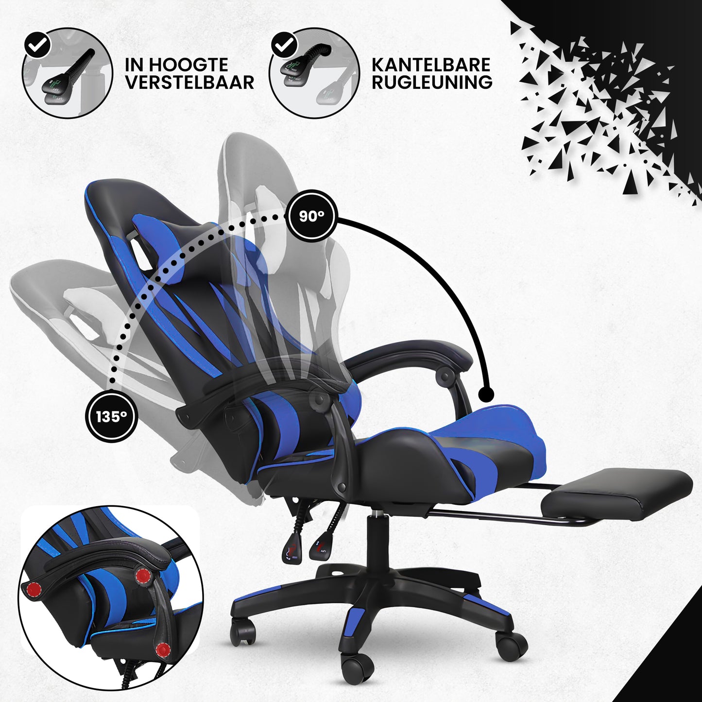Bayt Gaming Stoel - Blauw/Zwart
