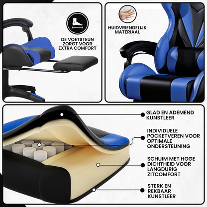 Bayt Gaming Stoel - Blauw/Zwart