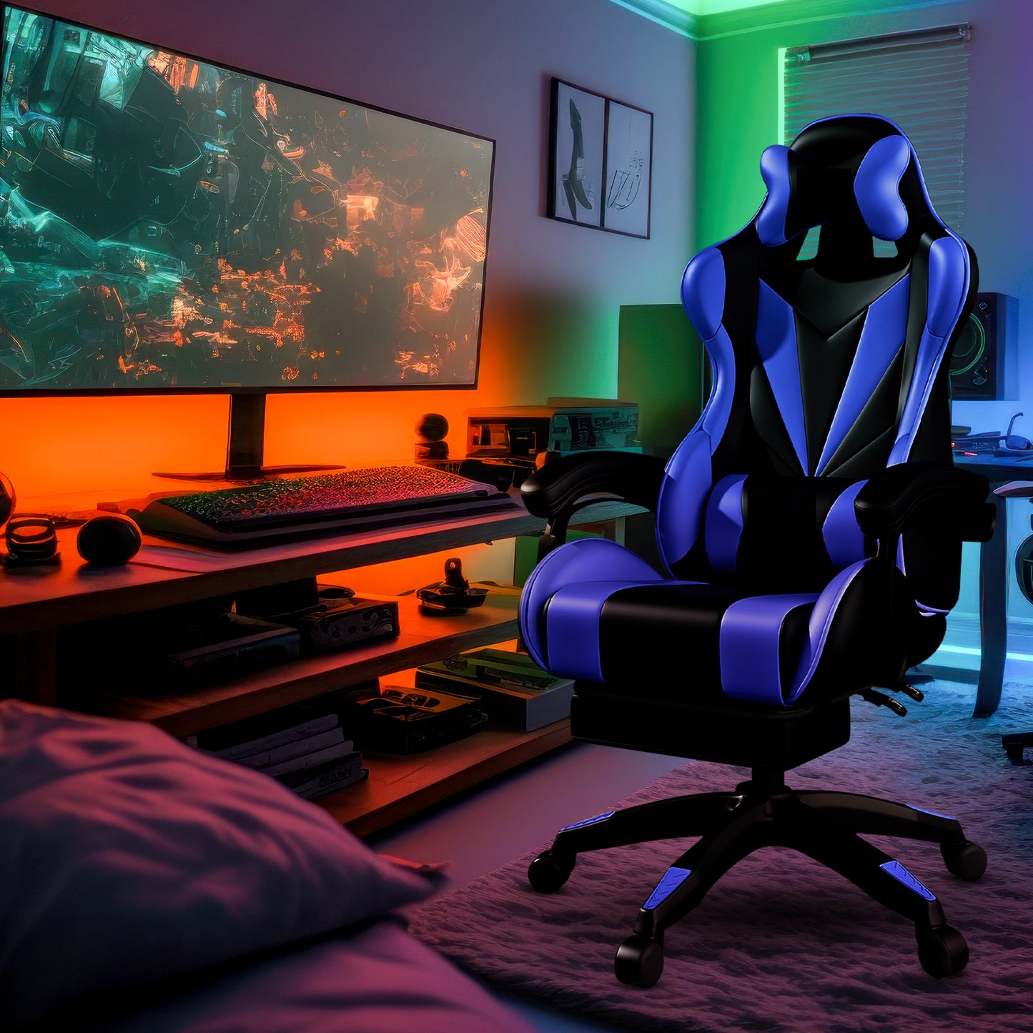 Bayt Gaming Stoel - Blauw/Zwart