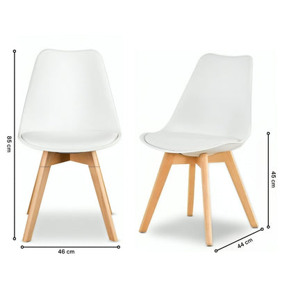Bayt Eetkamerstoelen - Wit - 4 Stuks