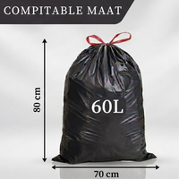 Vuilniszakken 60 Liter 70x80 cm - 120 Vuilniszakken - Baytliving